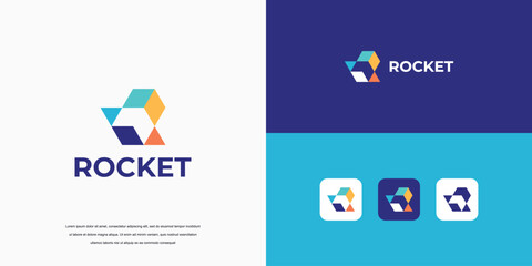 rocket logo, rocket vector launching business.