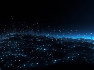 Abstract sci-fi blue background, concept of digital future., AI