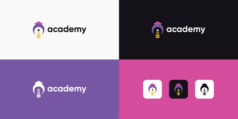 education logo design. academy logo vector modern