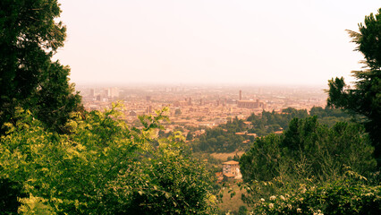 Naklejka premium City of Bologna seen from high altitude