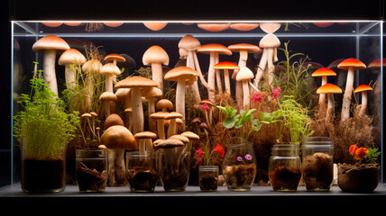 magic mushrooms in a jar