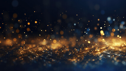 Luxurious golden dust with glittering particles