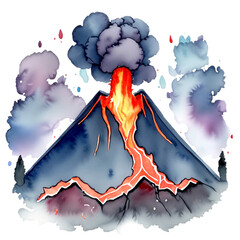 Erupcja wulkanu ilustracja
