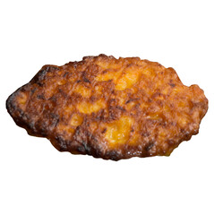 Homemade carrot cutlet isolated, png