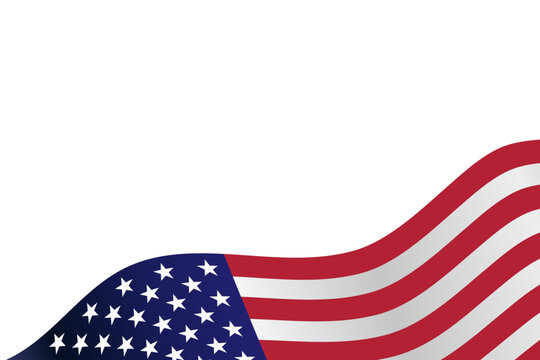 United States of America flag waving  for Independence Memorial Day. American Flag corner frame background vector illustration