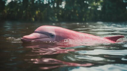 Fototapeta premium Pink River Dolphin in the Amazon River