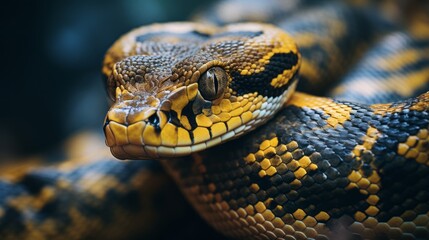 Fototapeta premium Intricate Pattern and Incredible Length of a Reticulated Python