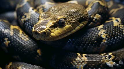 Fototapeta premium Intricate Pattern and Incredible Length of a Reticulated Python