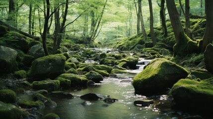 Obraz premium Tranquil Forest Stream