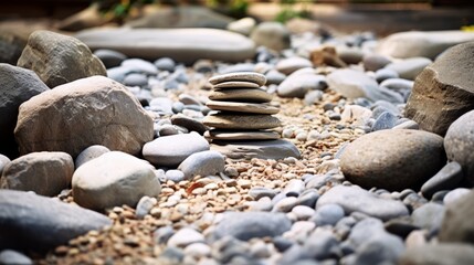 Fototapeta na wymiar Serene Zen Rock Garden with Carefully Placed Stones