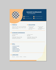 Professional CV resume template design 
