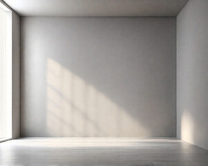 empty space in light color with a play of light and shadow on the wall and floor for mockup or creative work