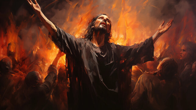 Passion of Christ Artwork: An emotionally charged artwork depicting the Passion of Christ, capturing the sacrifice and redemption in Christian theology
