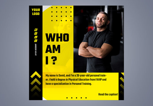 Post Personal Trainer Template on Social Media PSD