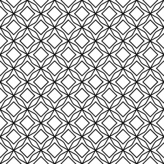 Black and white seamless abstract pattern. Background and backdrop. Grayscale ornamental design. Mosaic ornaments. Vector graphic illustration. EPS10.