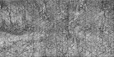 Fototapeta premium decorative 3d wallpaper background, geometric graphic design, digital interior wall, ceramic , carpet, cover, panel, mobile.