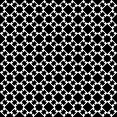 Black and white seamless abstract pattern. Background and backdrop. Grayscale ornamental design. Mosaic ornaments. Vector graphic illustration. EPS10.
