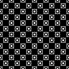 Black and white seamless abstract pattern. Background and backdrop. Grayscale ornamental design. Mosaic ornaments. Vector graphic illustration. EPS10.