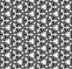 Fototapeta premium Black seamless abstract pattern. Overlay for background and backdrop. Ornamental design. PNG graphic illustration with transparent background.
