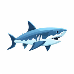 A shark swimming flat icon in a white background