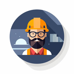 An engineer flat icon in a white background