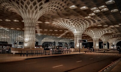 Scenic shot of the Outside part of Mumbai airport departure section