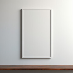 a realistic blank photo frame hanging on a wall created with Generative Ai