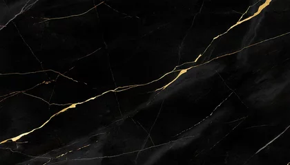 Poster Marbre Textured of the black marble background. Gold and white patterned natural of dark gray marble texture.
