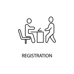 registration concept line icon. Simple element illustration. registration concept outline symbol design.
