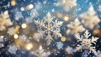 Fototapeta na wymiar christmas snowflakes unobtrusive festive background