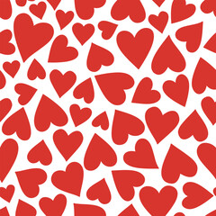 Seamless pattern with hearts. Vector illustration on white background. Valentine pattern. It can be used for wallpapers, cards, wrapping, patterns for clothes and other.