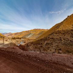 landscape in the desert Cajón del Maipo e Embalse El Yeso, Chile , Santiago, Chile