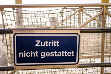 no entrance - exit sign in germany - translation: exit - no entrance