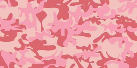 Girl Urban Canvas. Vector Woodland Camoflage. Pink Camo Print. Military Vector Background. Digital Rose Camouflage Seamless Brush. Women Modern Pattern. Seamless Camo Paint. Army Repeat Pink Texture.