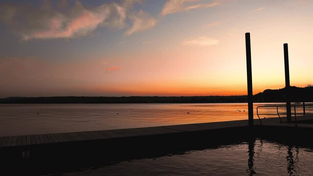  Sunset landscape on the Angera pier