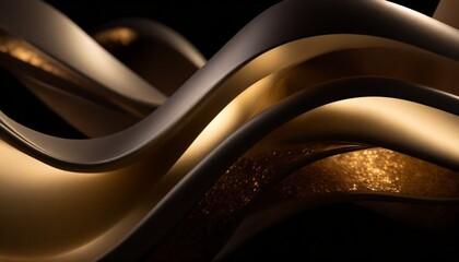 Abstract 3d render, gold background design, wavy surface. 3D Illustration texture