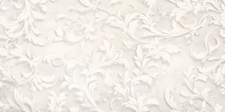 Fototapeta Old distressed white wallpapers with beautiful vintage patterns.