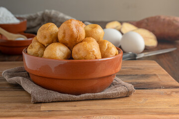 Fried sweet potato fritters. They can be both sweet and savory.