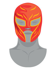 mexican wrestling mask red illustration