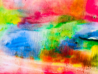 Abstract colorful grunge background. Watercolor stains on white paper.. Colorful paint grunge texture with cope space.
