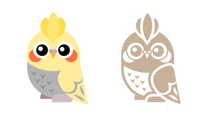 Cheerful bird (vector, logo, illustration)