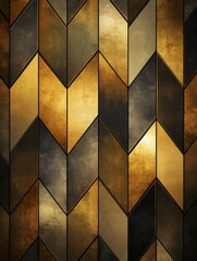 Antique Gold Creative Abstract Geometric Texture. Graphic Digital Art Decoration. Abstract Shaped Surface Vertical Background. Ai Generated Vibrant Angular Pattern.