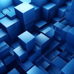 Abstract 3D render, blue geometric background and design, Futuristic technology digital, Network technologies, 3d texture 