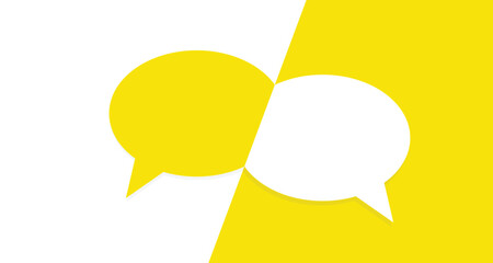 Empty Speech Bubbles with Copy Space on Yellow Background