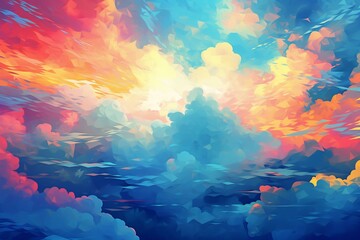 Abstract sky background with clouds. Generative AI
