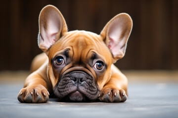 Little cute French Bulldog puppy.