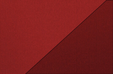 Diagonally divided red colour tone paper textures. Retro colour background for your objects. Plain graphics element for further work.