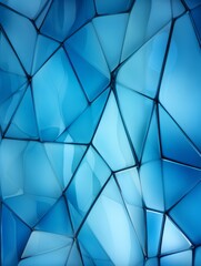 Blue Glass Creative Abstract Geometric Texture. Graphic Digital Art Decoration. Abstract Shaped Surface Vertical Background. Ai Generated Vibrant Angular Pattern.