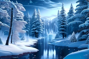 Winter Whispers by the Forest Riverbank