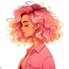 girl with pink hair